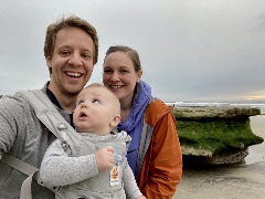 Bryce Owen with wife and child