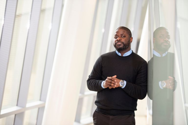 Angelico Mendy, MD, PhD, shown in the UC College of Medicine