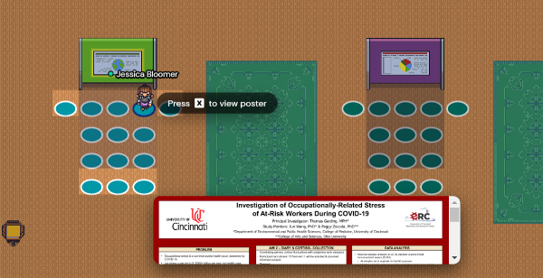 poster session in Gather Town app