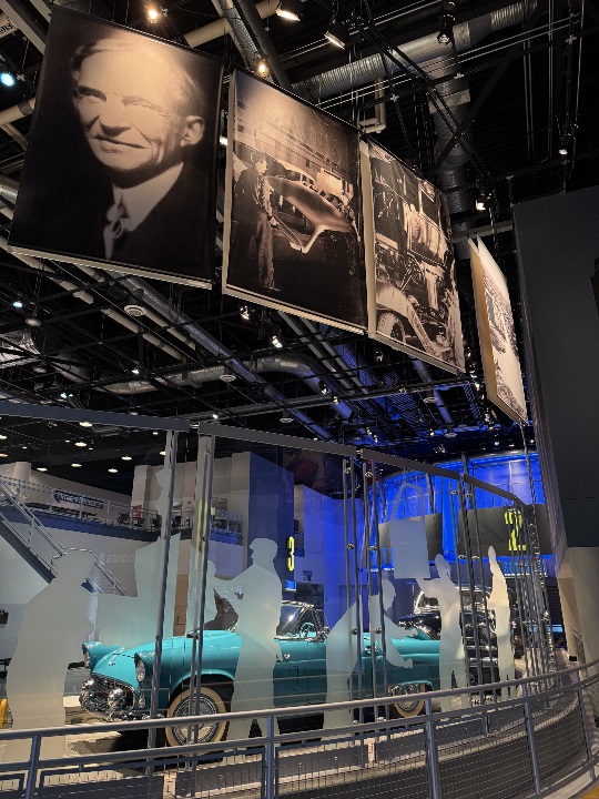 cars and images on display at the Ford historical museum