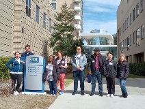 group of students outside CDC building