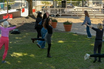 people moving in the park