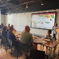 Group of people learning food preperation