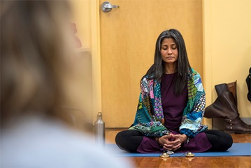 seated person practicing mindfulness