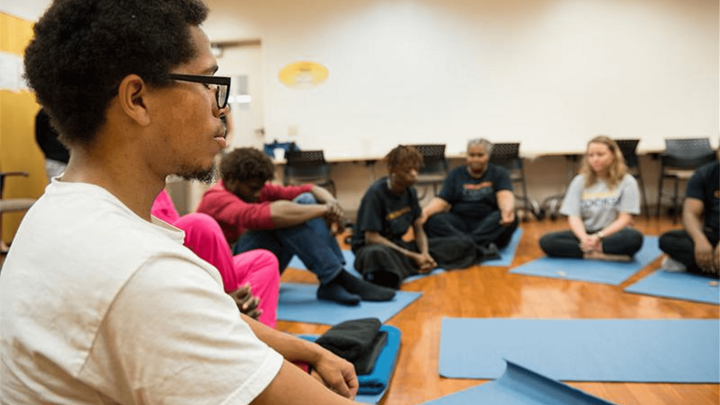 Group of participants in a mindfulness class