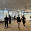 group of people doing tai chi