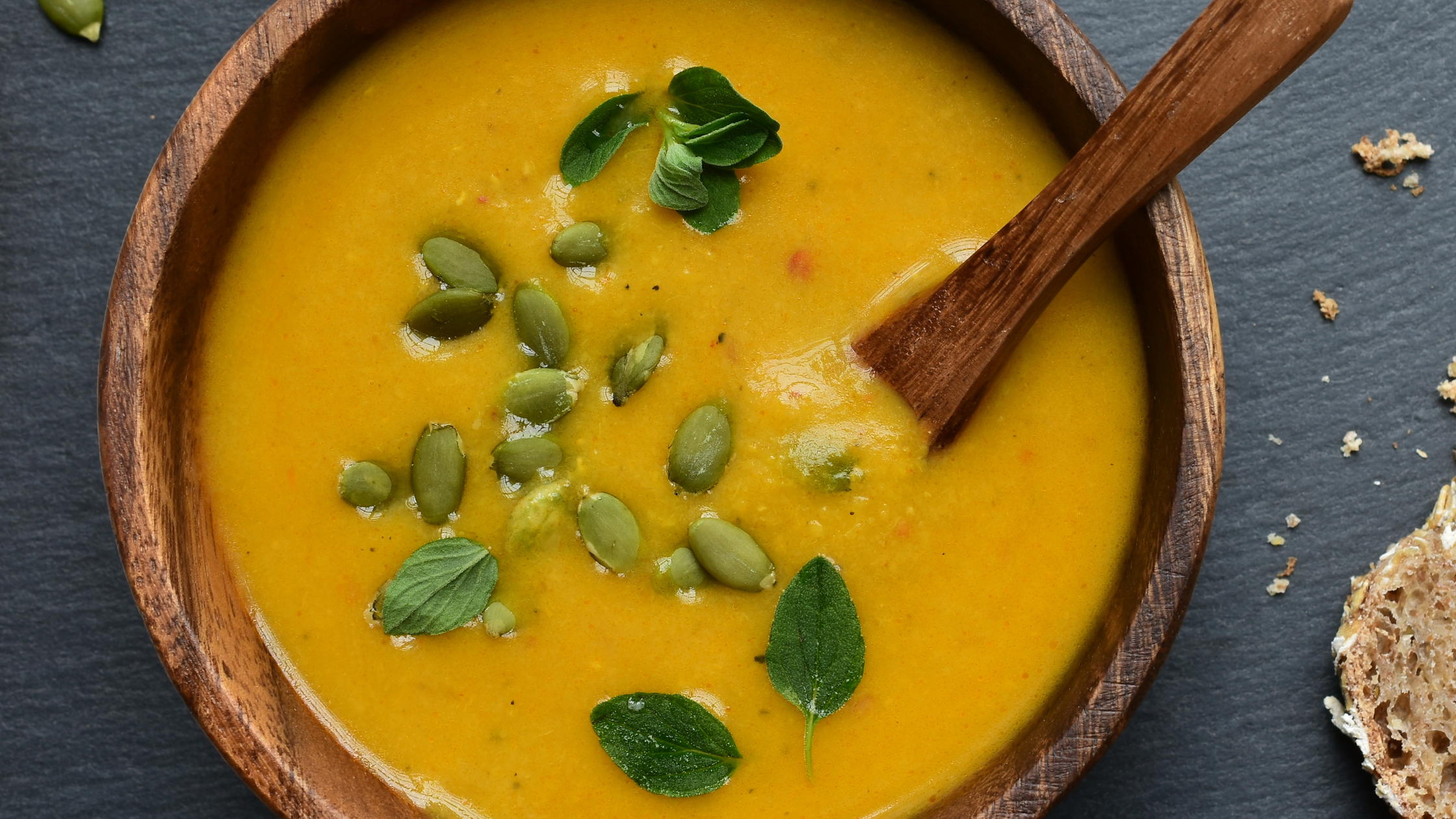 bowl of honeynut squash bisque