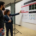 Presenter discussing a medical board