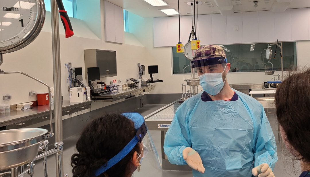 Doctor discussing to two people