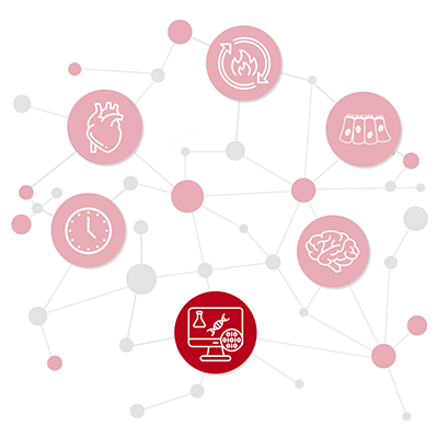 computational biology icon emphasized in network of disciplines