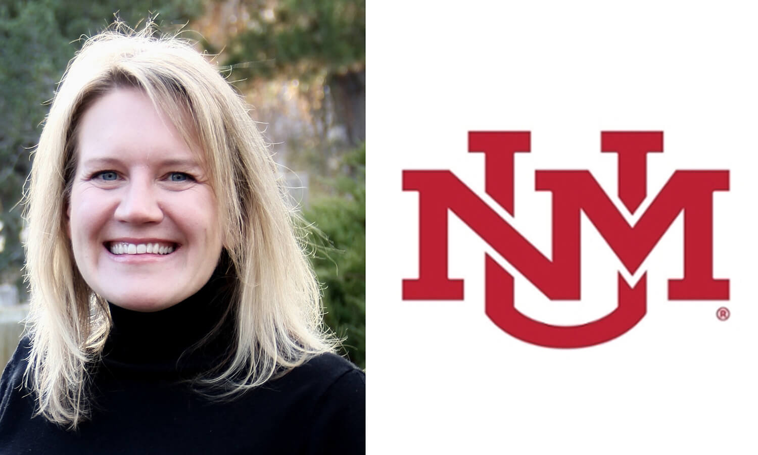 photo of Dr. Witkiewitz and UNM logo