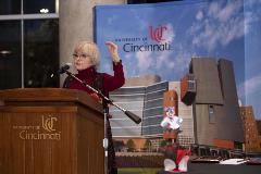 Woman at Podium